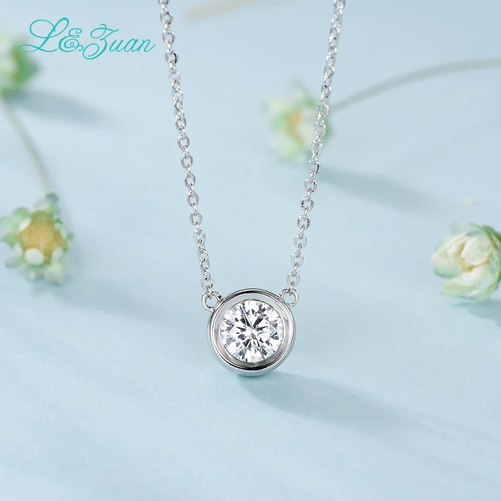 I& Zuan, 925 пробы, серебро, 1.4ct, алмазная подвеска, ожерелье для женщин, простое маленькое круглое каменное ожерелье, хорошее ювелирное изделие, подарок для влюбленных
