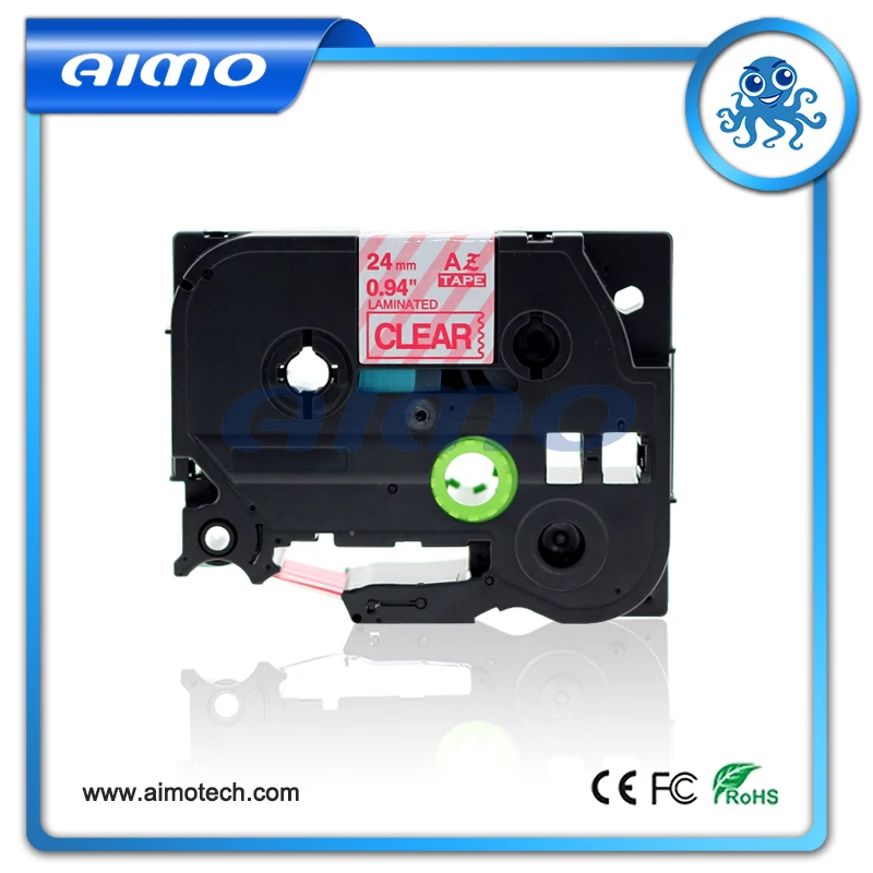 Новое поступление 24 мм TZe152 ламинированная этикетка для Brother P Touch Red on Clear |