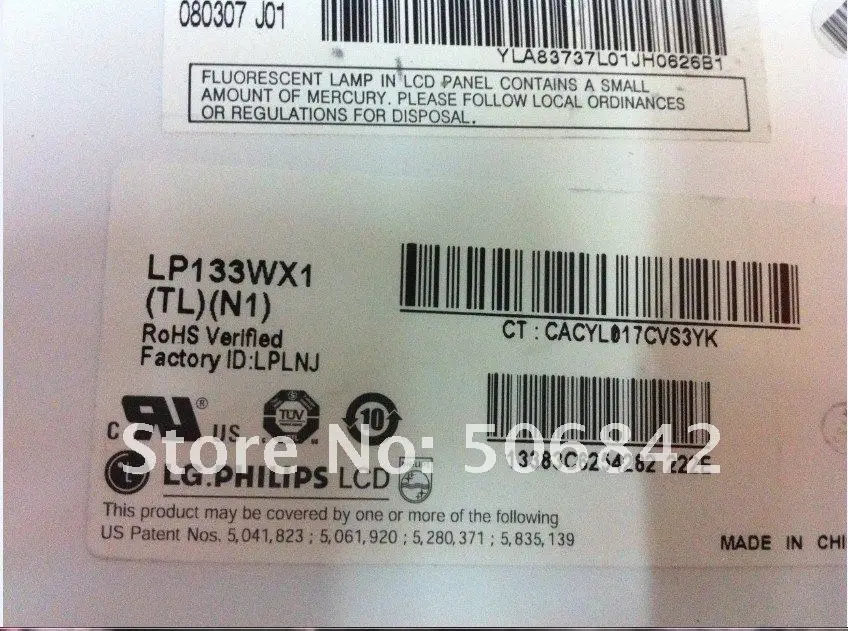 13." Ноутбук ЖК-дисплей экран LP133WX1 TLN1 LP133WX1(TL)(N1), 1280x800