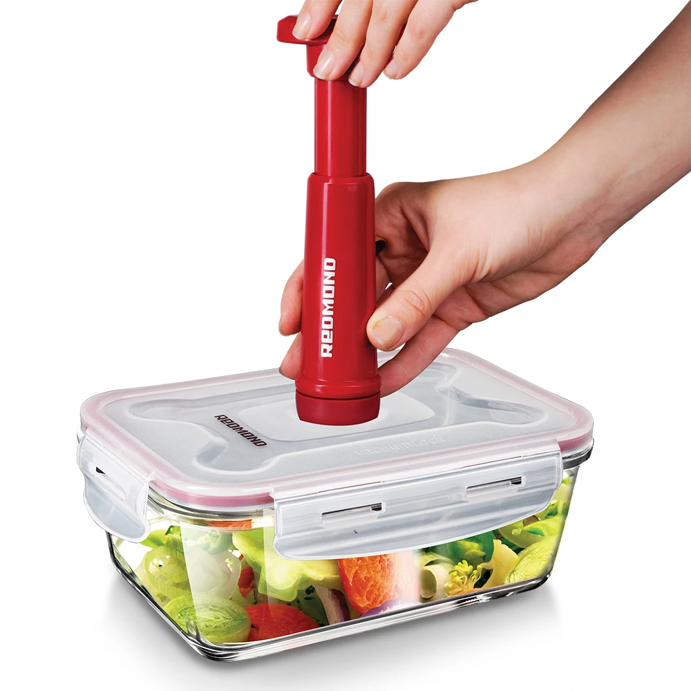 Набор вакуумных контейнеров с помпой REDMOND RAM-VS1 | Бытовая техника