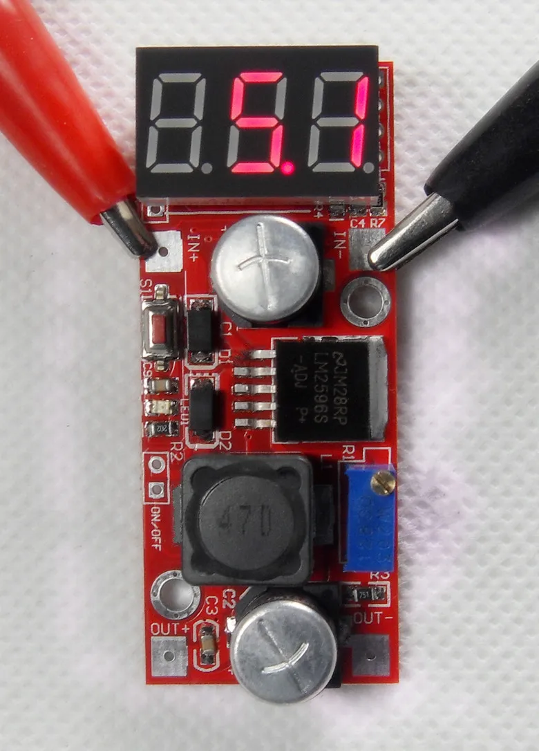 Lm2596 DC-DC. Регулируемый, понижающий блок питания с светодиодным индикатором. 5шт- 1лот