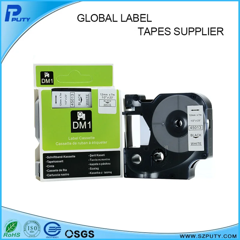 Горячая продажа 10 шт./лот DYMO 45013 этикеточная лента Картридж D1 1/2 &quotx23' черный на