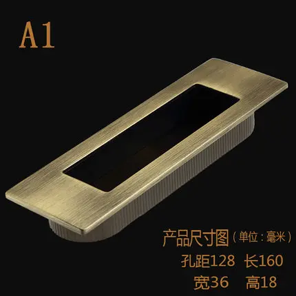 Квадратная ручка из цинкового сплава невидимая Встраиваемая Мебельная скрытый