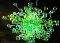 wholesale small glass ball crystal led green chandelier for decoration