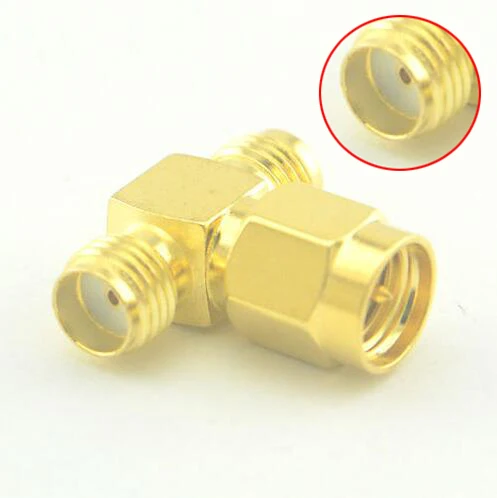 2 Pieces SMA Adapter RP Plug Male to Jack Female 3 Way Connector | Обустройство дома