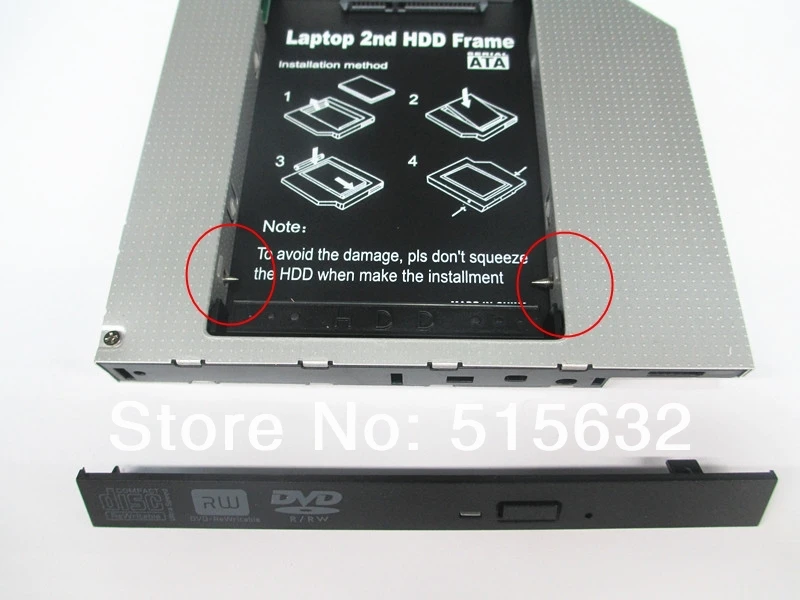 IDE для SATA жесткого диска Caddy для оптического CD отсека адаптер 12,7 мм Универсальный 2-ой HDD Caddy ноутбуки