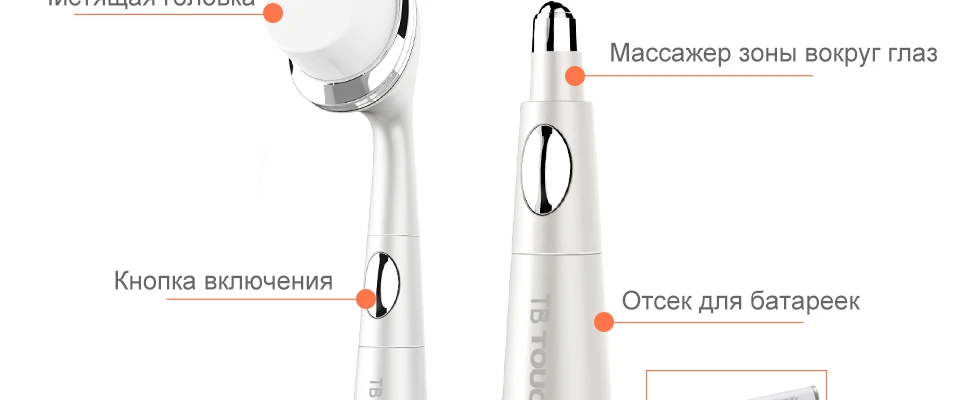 TOUCHBeauty 2в1 электрическая щетка для очистки лица и насадка для акустического массажа морщин вокруг глаз устройство TB-1581
