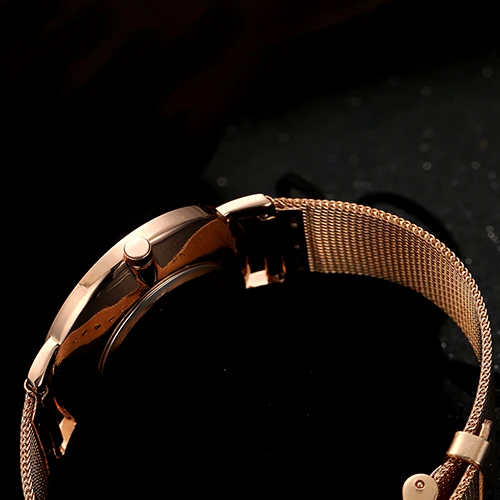 Женская мода без номера циферблат Нержавеющая сталь сетка Группа Бизнес