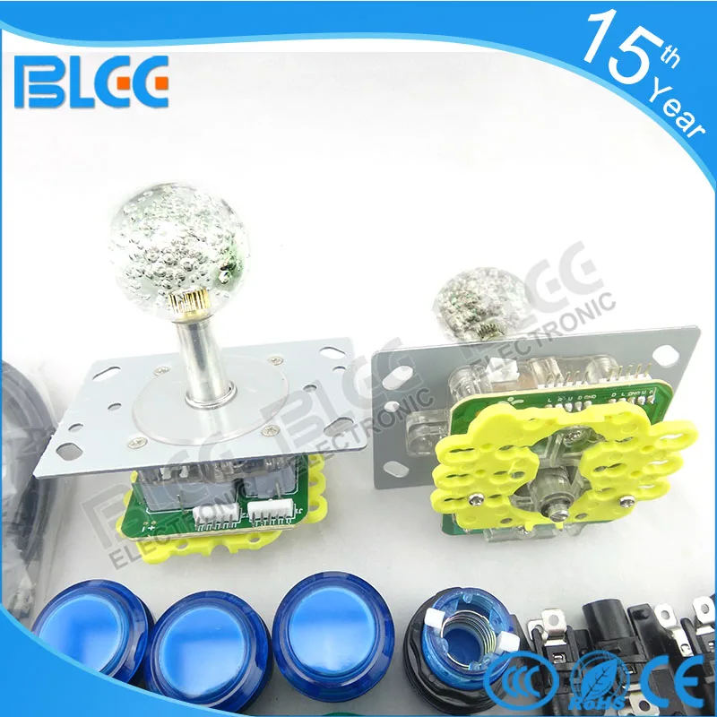 DIY arcade kit illuminated joystick 32mm pushbuttons with led microswitch 2players usb to jamma 1P 2P usa button | Спорт и