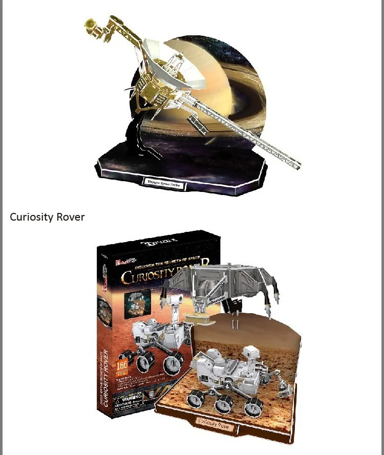 T0480 3D Пазлы Voyager космический зонд, курьер Ровер, Аполлон лунный модуль, Сатурн V DIY Бумажная модель детские развивающие игрушки