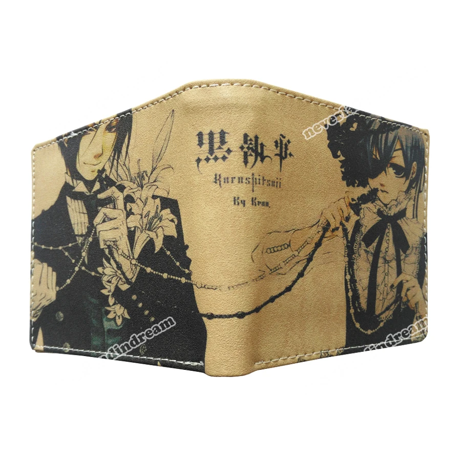 Матовый короткий кошелек из искусственной кожи с японским Аниме Черный Батлер