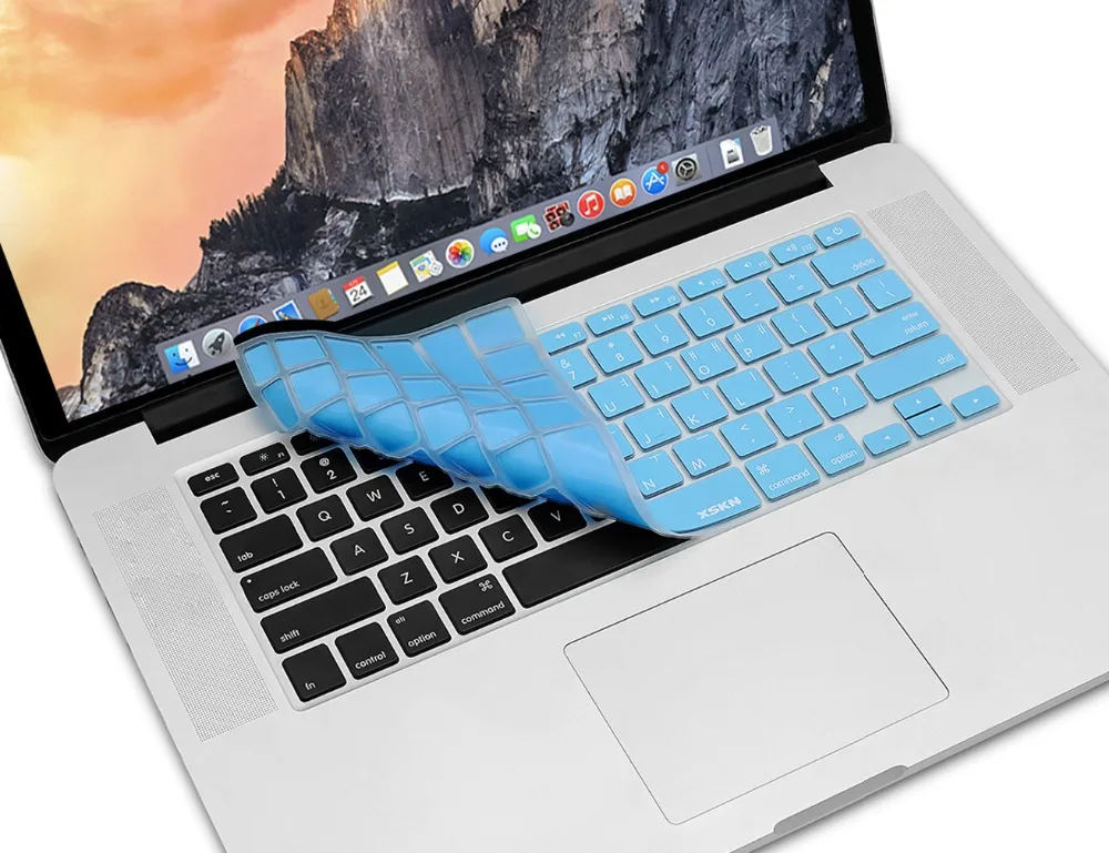 Синяя силиконовая клавиатура XSKN с корейской надписью Обложка для Macbook Air Pro Retina 13 15