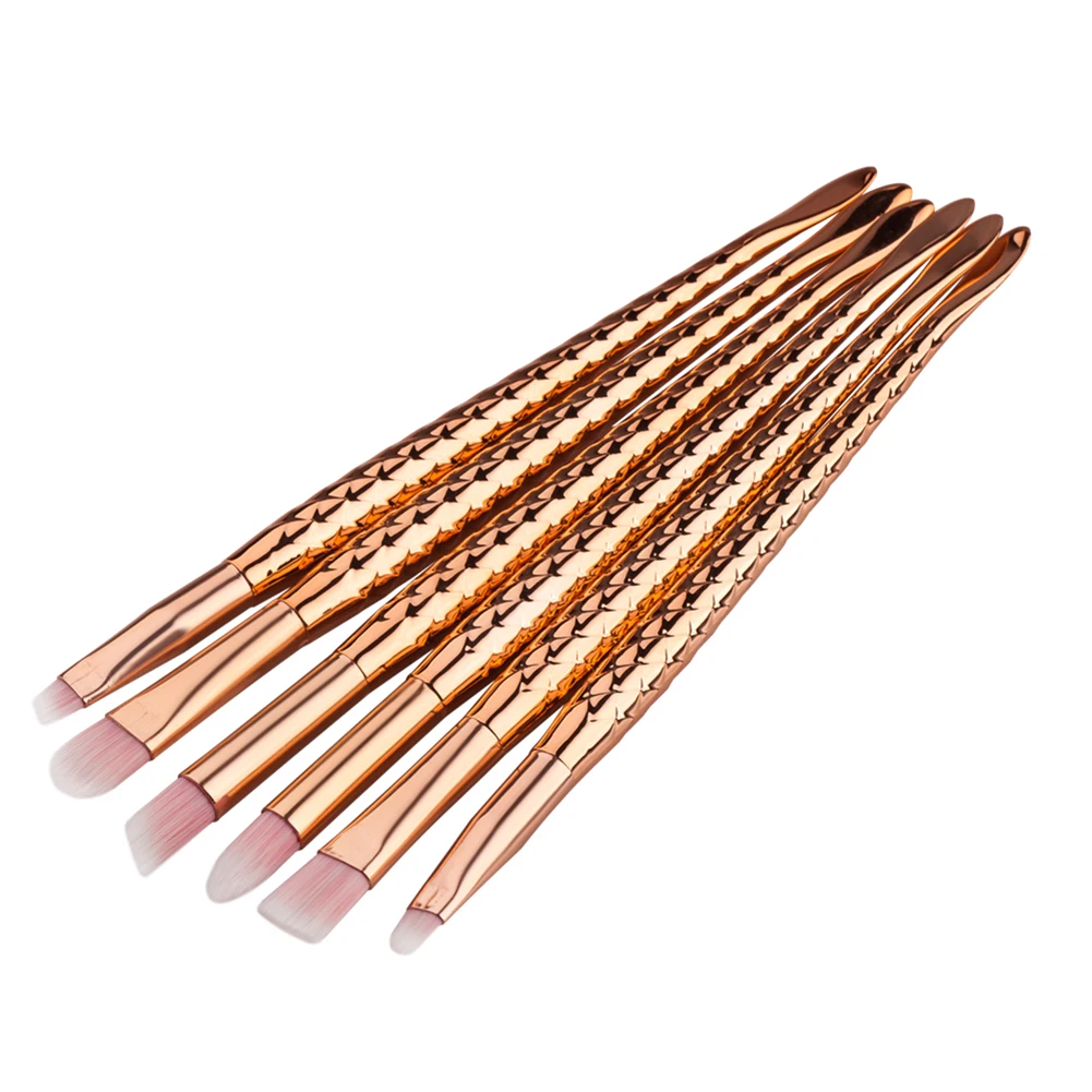 6 шт. Роза Золотой Тон Ручка нейлон волос Основа для макияжа лица Румяна Расчёски