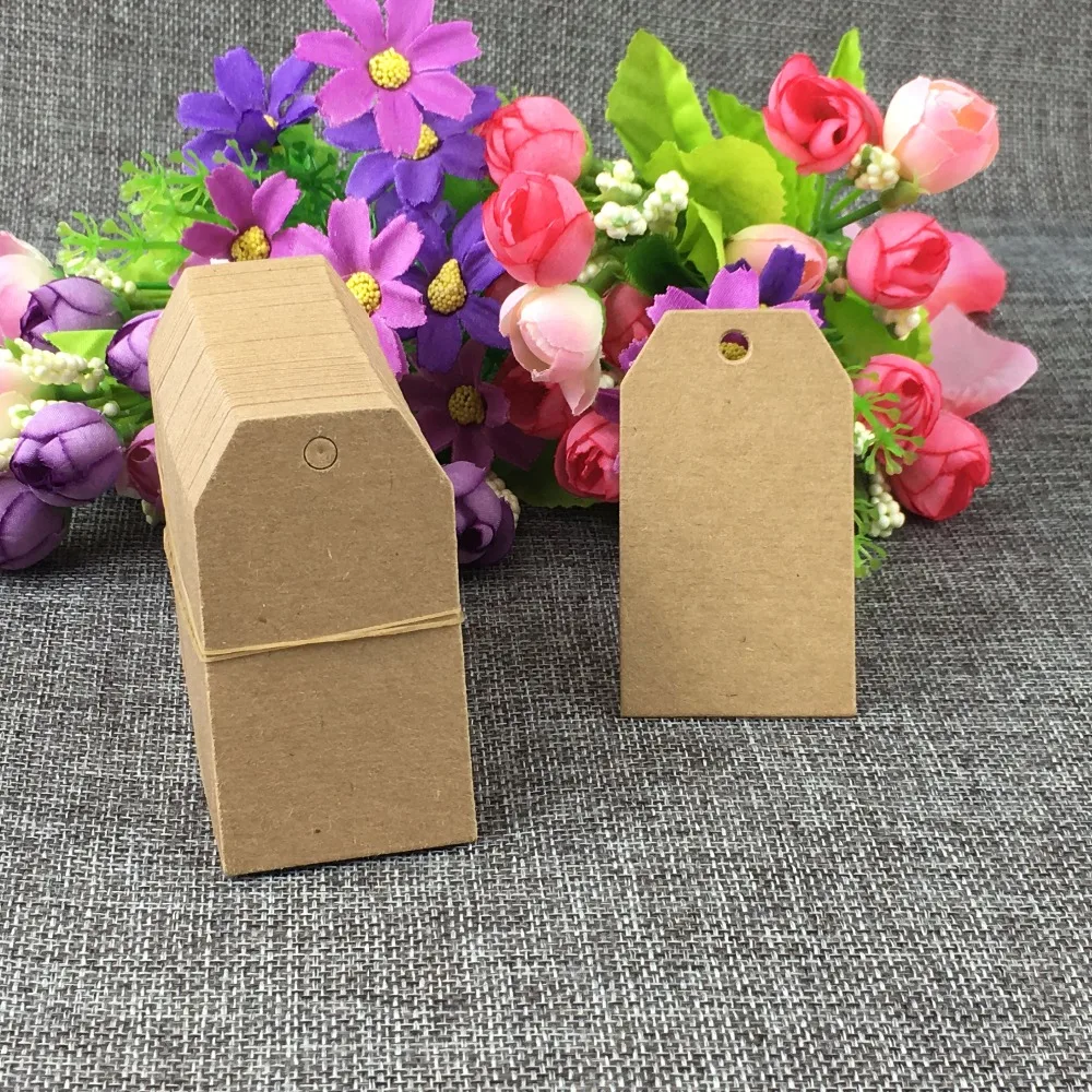 400 шт./лот 7*4 см уголки из крафт картонной бумаги подвесные ценники + шт. конопляных