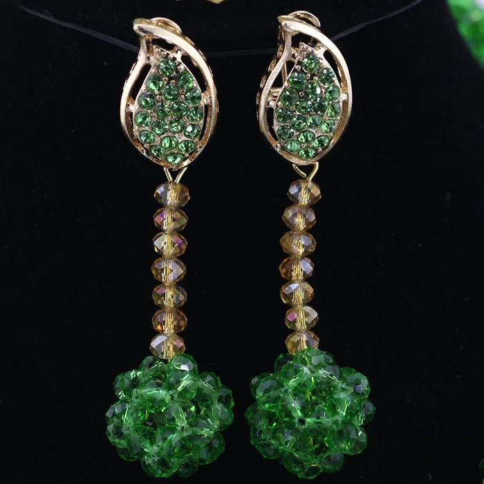 Замечательный зеленый африканский бисер массивный кулон ожерелье набор брошь со