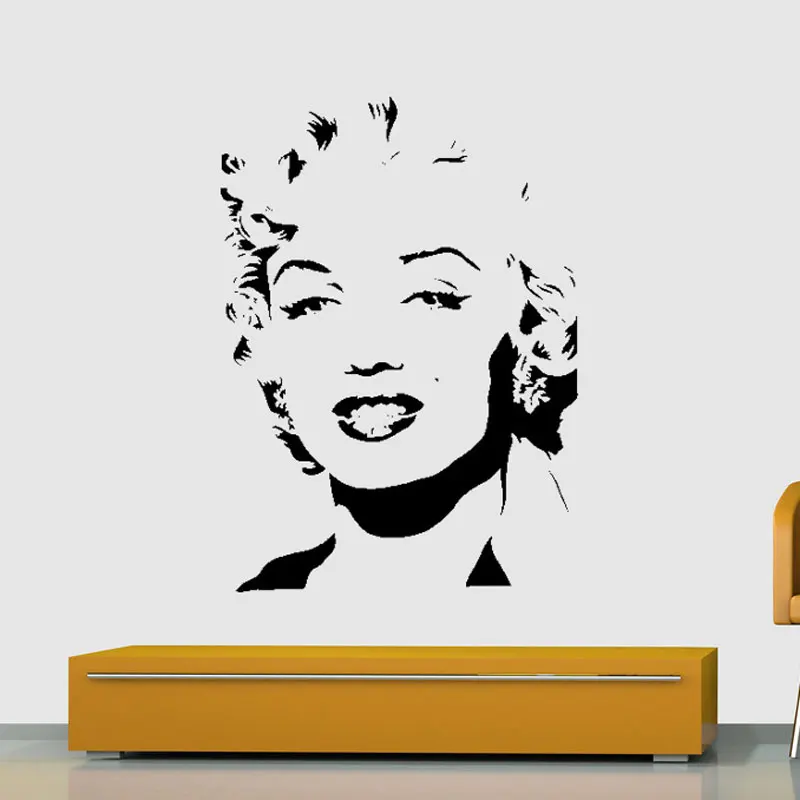

Marilyn Monroe Wall Stickers Retro Pop Star Art Wall Stickers Environmental Removable Home Decoration Mural Room Decal
