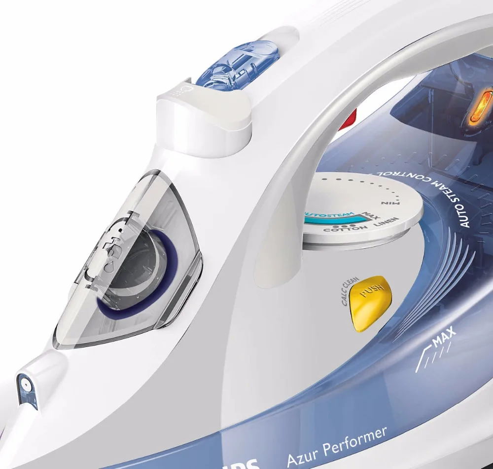 Philips Azur Performer Паровой утюг Подача пара 40 г/мин паровой удар 140г Подошва SteamGlide
