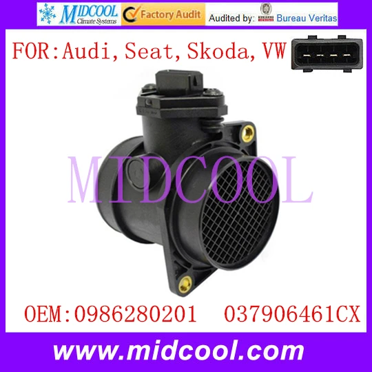 Новый Массового Расхода Воздуха Датчик использование OE-№ 0986280201 037906461CX для Audi Seat