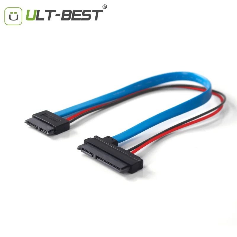 

ULT-Best SATA 5V Cable Serial ATA 22Pin 7+15 to Slimline SATA 13Pin 7+6 F/F Connector Conterver 30CM/1FT/12INCH