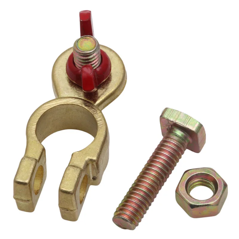 

1Pair Positive & Nagative Car Battery Terminal Clamp Clip Brass Connector