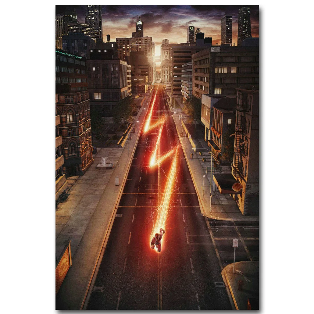 Постер из шелковой ткани Flash Superheroes картина для ТВ серии Украшение стен гостиной