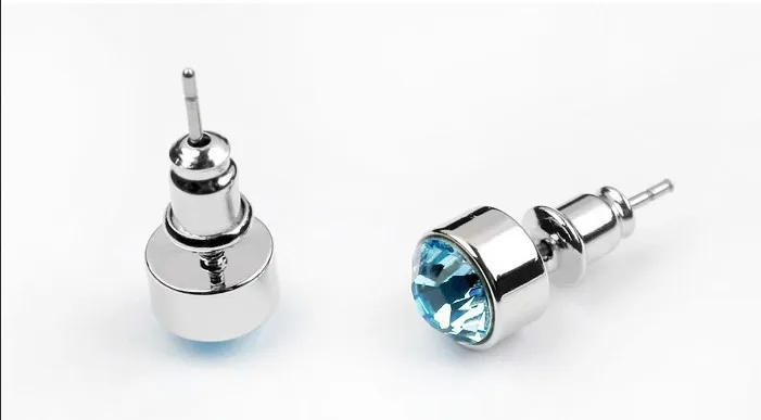 BeBella 7 мм круглые серьги-гвоздики с кристаллами для женщин кристаллы от Swarovski простой дизайн модные ювелирные изделия-гвоздики цветов