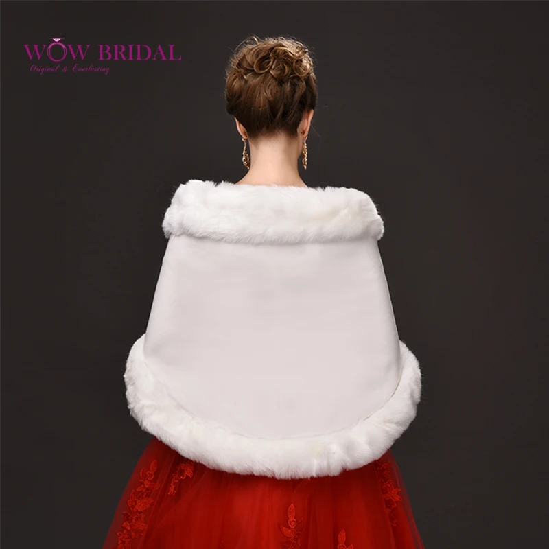 Wowbridal 2021 изящная белая свадебная накидка из искусственного меха с перекрестными лацканами шаль для невесты аксессуары для пальто от AliExpress WW