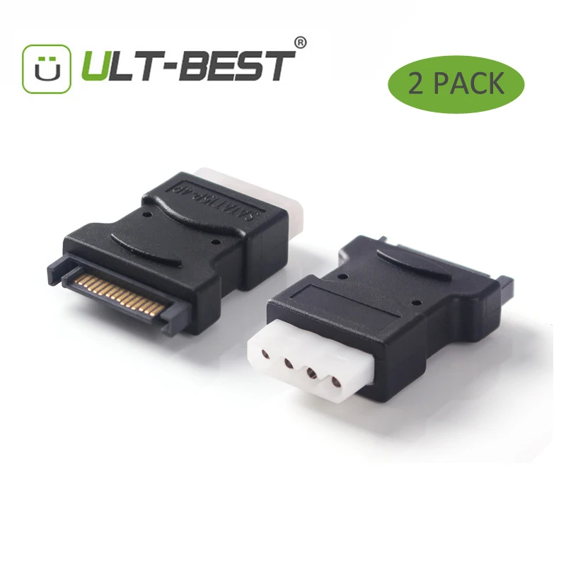 Кабель питания ult best для жёстких дисков кабель 2 упаковки Sata Serial ATA папа Molex IDE 4