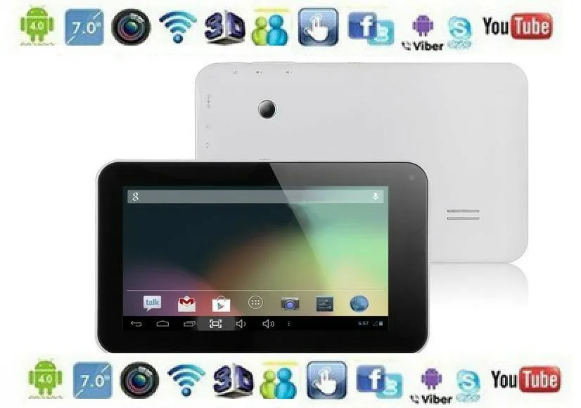 Двухъядерный 7 дюймов емкостный сенсорный экран Экран 8G Android 4.2.2 HDMI OTG WI-FI GPU Mali 400MP двухъядерный планшетный ПК, Камера дешевой цене планшетный ПК