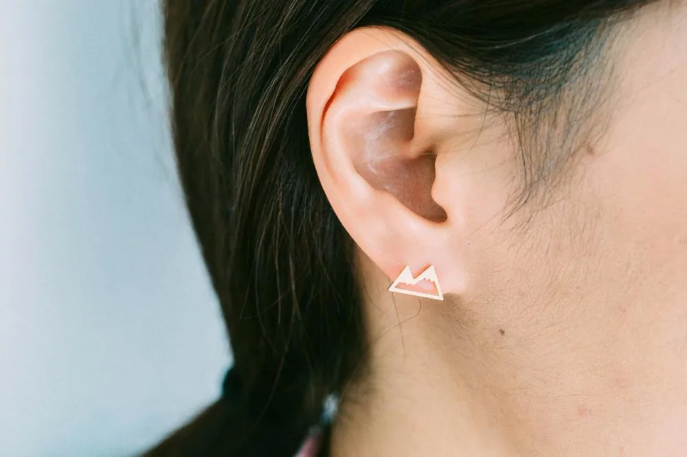 Dianshangkaituozhe Minimalist Mountain Ring Necklace With Earrings Set Jewelry For Women Gold/Silver Plated Wedding | Украшения и