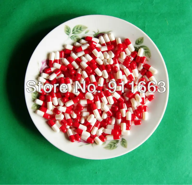 Red White 3# капсулы, 250 шт! Все виды цветных пустых твердых желатиновых капсул размеров 3!(Соединенные или отдельные Капсулы доступны - Цвет: Red White