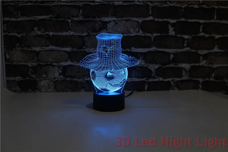 Бесплатная доставка футбольный сувенир 3D светодиодный ночник для спальни с