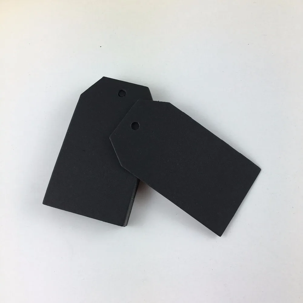 Оптовая продажа 400 шт./лот 7*4 см черный угол повесить Пустые бирки крафт карта