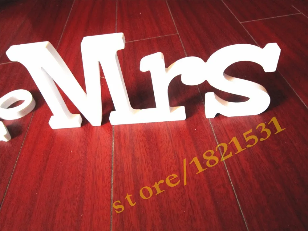 Высота 12 см/15 см Соединенные буквы MR & MRS украшение для дома деревянные белые