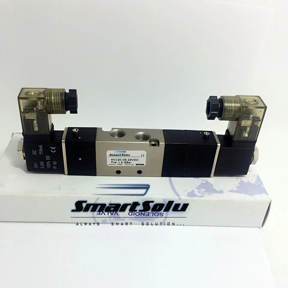 5 портов 3 положения 3/5 способ двойной головкой Соленоидный клапан управления