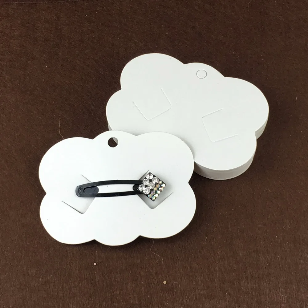Free Shipping 400PCS Blank Kraft Paper Hairpin Card Hair Clip Scalloped Jewelry Cardstock Display Cards Accept custom logo | Украшения и