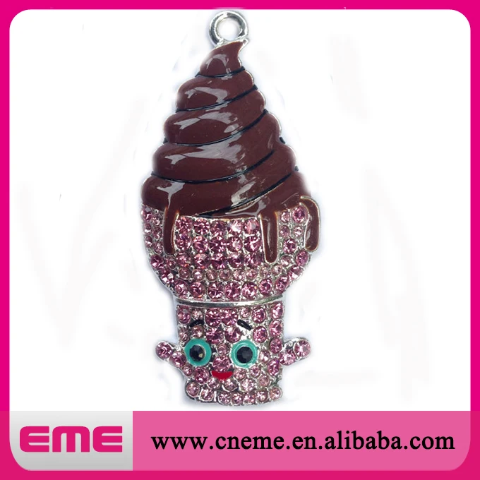 Довольно шоколадное мороженое Shopkins вдохновленный горный хрусталь кулон