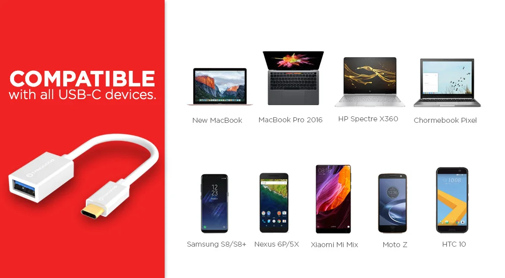 TANGGOOD USB C к USB Женский адаптер OTG USB кабель 3,1 3,0 5 Гбит/с скорость передачи данных для Macbook Pro Xiaomi Mi6 Mix 2 Nexus 15 см
