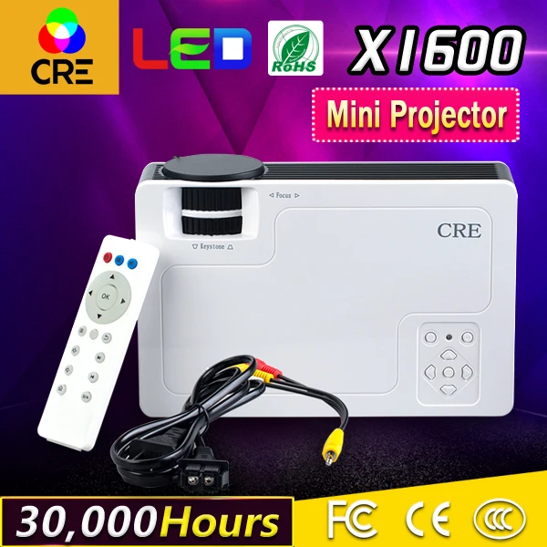2016 Newest CRE Upgrade GIFT HDMI Cable MINI Projector For Video Games TV Home Theatre Movie Support VGA AV SD | Электроника