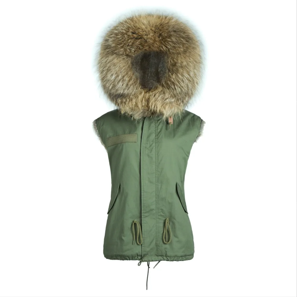 

free shipping raccoon brown real fur big collar Mrs Mr fur parka,factory supplier wholesale price