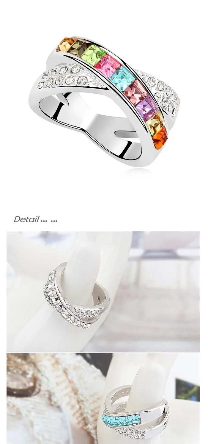 BeBella кольцо на палец с квадратным кристаллом и крестом, с кристаллами Swarovski, бренд, модное ювелирное изделие для женщин и девушек, подарок