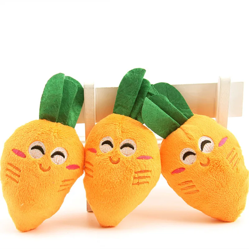 Плюшевый питомец собачка звук игрушка в форме банана клубники моркови пищащие