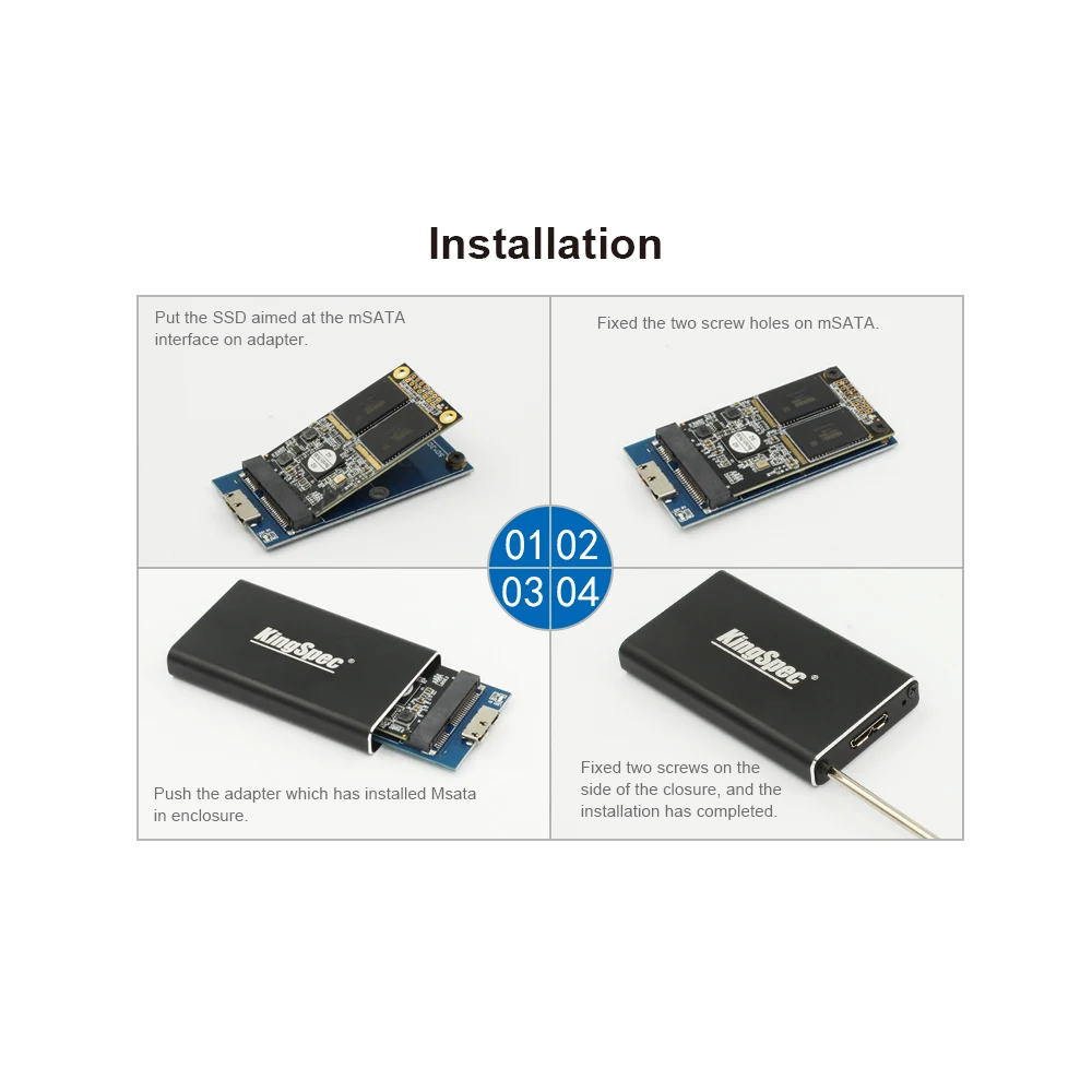 KingSpec mSATA для USB 3,0 SSD корпус Внешний HD жесткий диск коробка для хранения Чехол адаптер Поддержка 30 мм* 50 мм mSATA Накопитель SSD