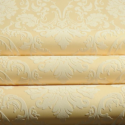 Винтажные классические бежевые современные Дамасские обои из нетканого
