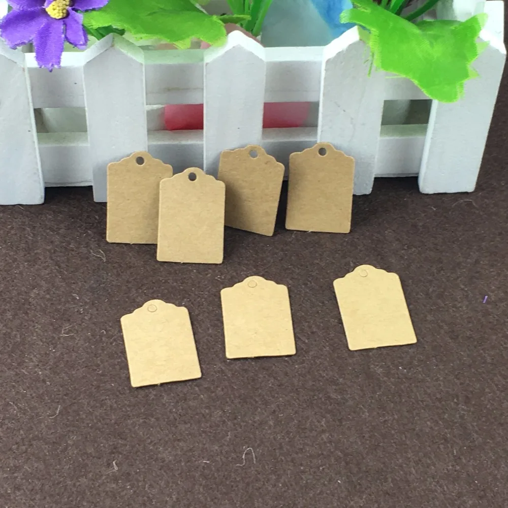 400 шт. крафт бумага 3*2 см маленькие бирки + пеньковые нитки для ювелирных изделий