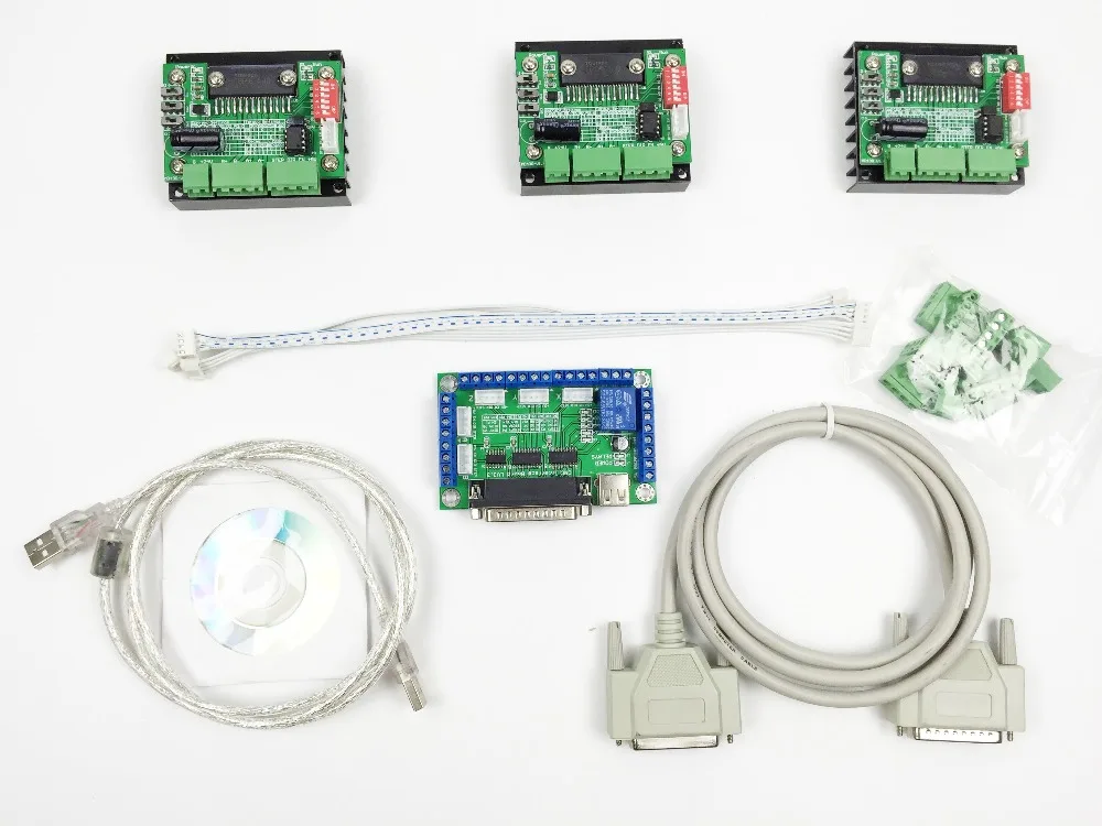 Бесплатная доставка ЧПУ 3 оси комплект TB6560 шаговый двигатель контроллер платы