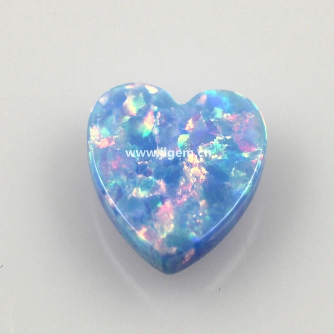

(5cs/lot) OP26 12mm Synthetic heart Opal gems for necklace Free shipping