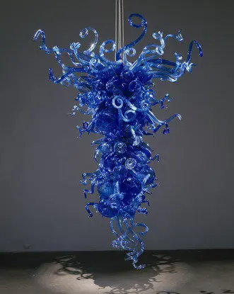 

Modern Latest Design Blue Color Hand Made Blown Murano Glass Livingroom Art Decoration Chandelier Lighting