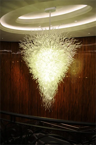 

Wholesale Flower Shape LED Bulb White Hand Blown Murano Glass Italian Dale Style Chandelier Light