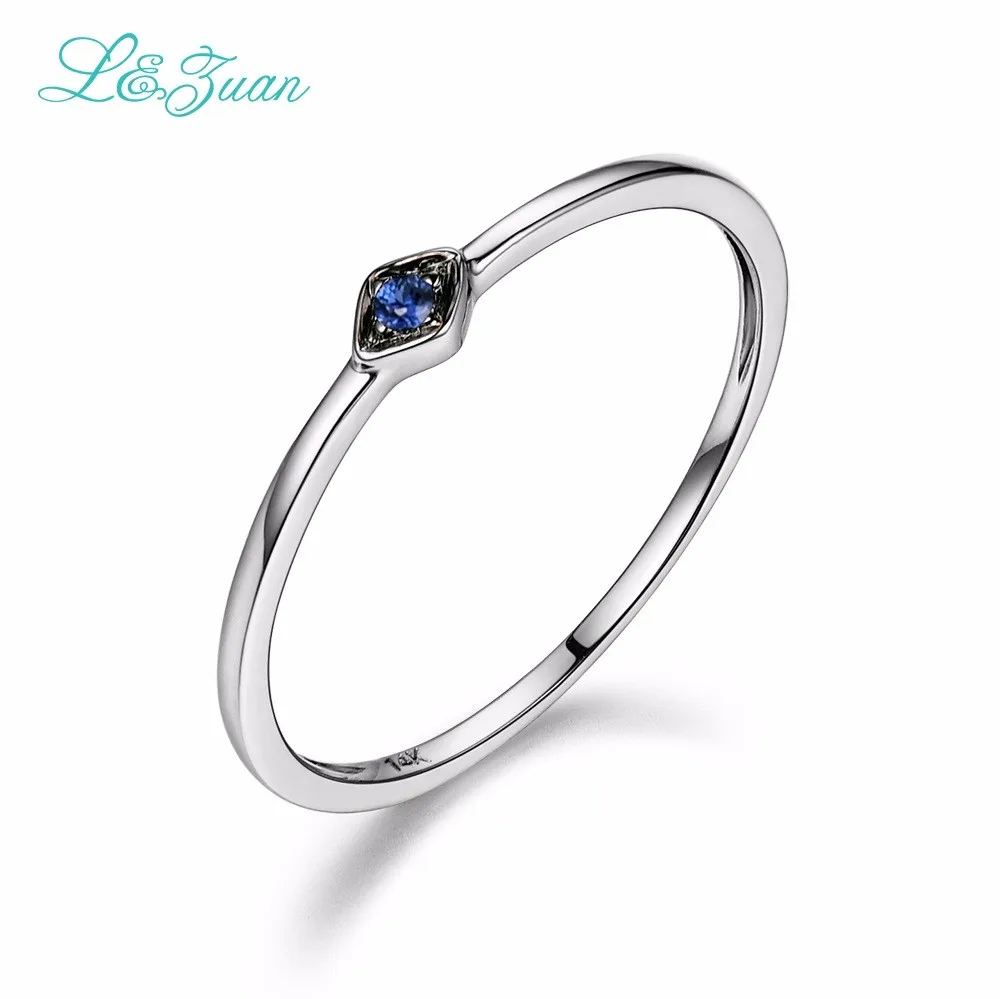 L& Zuan 14 K желтое золото 0.029ct натуральные круглые маленькие кольца для женщин зеленый драгоценный камень вечерние ювелирные изделия Принцесса 0016-2